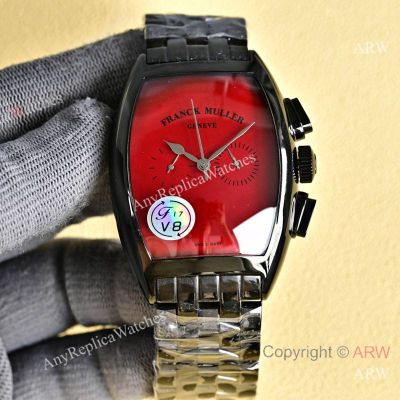 High Quality Replica Franck Muller Casablanca Barrel 316 Stainless Steel Black Strap Different Color Face Dial Black Ceramic Bezel Watch 40*14.50mm